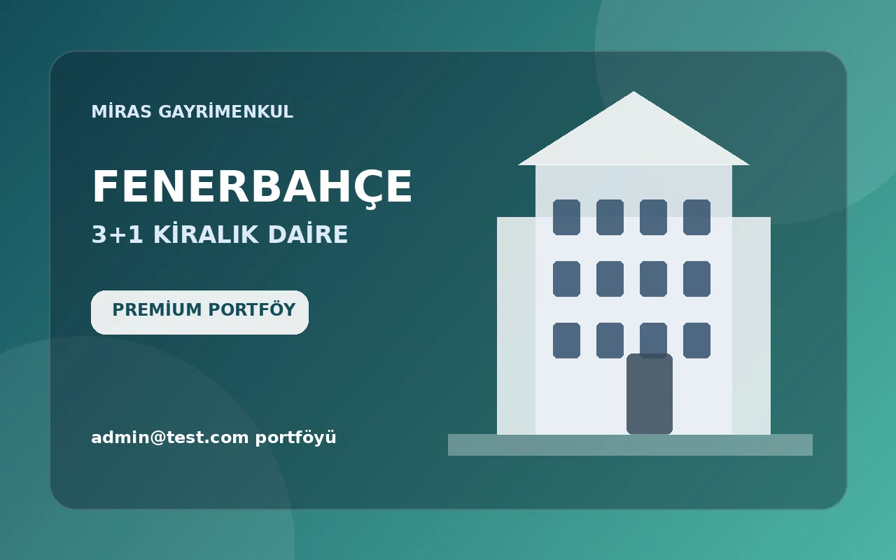 Fenerbahçe’de Site İçinde 3+1 Kiralık Daire